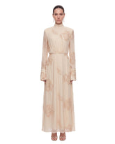 Floral Embroidered Mock-Neck Maxi Dress - Butter Cream