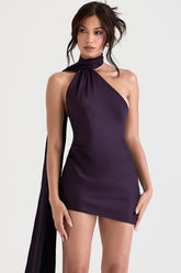 Night Shade Asymmetric Wrap Neck Dress