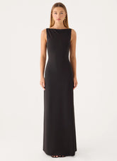 Ravelle Mesh Back Maxi Dress - Black