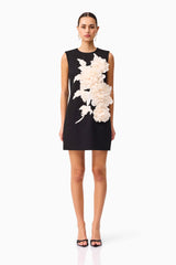 Zahara Shift Mini Dress in Black