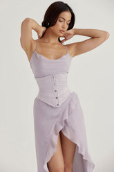 Grey Satin Underbust Corset