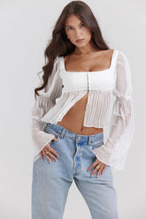 White Pleated Top