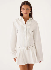 Calipso Shirt Dress - White