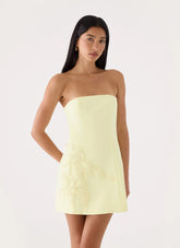 Marta Strapless Mini Dress - Yellow