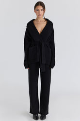 Black Cashmere + Wool Trousers