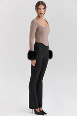 Brown Puppytooth Corset Top