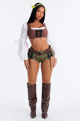 Swamp Siren 4 Piece Costume Set - Brown/combo