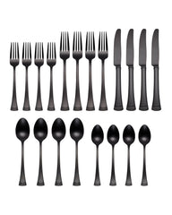 Portola Black Satin 20-Piece Flatware Set
