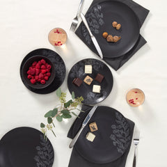 Roseto Charcoal 12-Piece Dinnerware Set