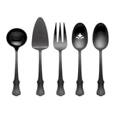 James Street Black Satin 5-Piece Hostess Set