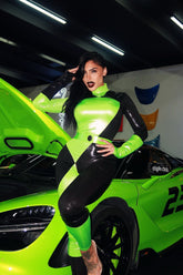 Green Flame Hottie 4 Piece Costume Set - Green/combo