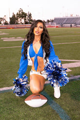 Go Team Cheerleader 4 Piece Costume Set - Blue/combo