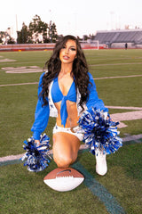 Go Team Cheerleader 4 Piece Costume Set - Blue/combo