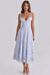 Bluebell Lace + Cotton Broderie Anglais Midi Sundress