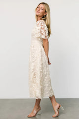 Sadie Embroidered Midi Dress | Vintage Cream