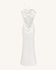 Orchid Embroidered Dress - White/Black