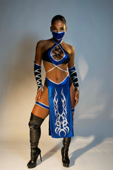 Electric Warrior Ninja 5 Piece Costume Set - Blue/combo