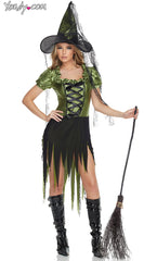 Seductress Emerald Witch Costume - Image 1