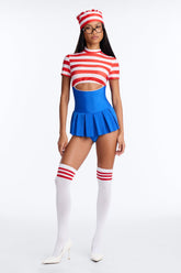 Find Me Babe 4 Piece Costume Set - Blue/combo