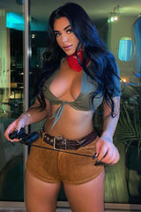 Safari Sexy Explorer 7 Piece Costume Set - Green/combo