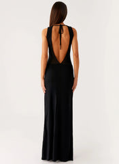 Lyria Mesh Maxi Dress - Black