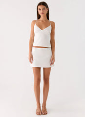 Under Heat Mini Skirt - White