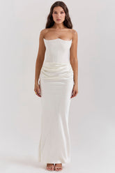 Ivory Strapless Corset Dress