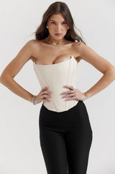 Vintage Cream Lace Back Corset