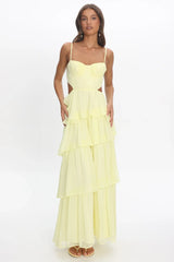Vianne Tiered Cut-Out Maxi Dress Butter