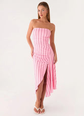 Jorvana Midi Dress - Strawberry Stripe