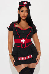 Cardiac Arrest Nurse 3 Piece Costume Set - Black