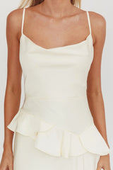 Jerica Ruffle Waist Maxi Dress Butter