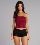Glitz Game Tube Rhinestone Corset Top