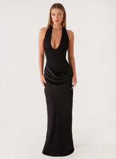 Emaretta Halter Maxi Dress - Black