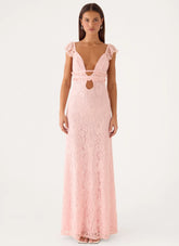 Giulia Lace Maxi Dress - Pink