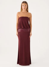 Posine Strapless Maxi Dress - Maroon