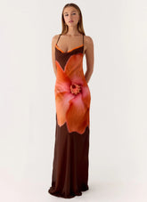 Night Drive Maxi Dress - Chocolate Blossom