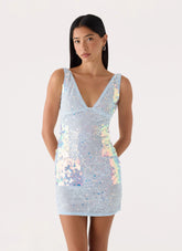 Maral Sequin Mini Dress - Blue