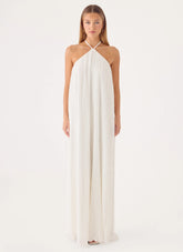 Danni Halter Maxi Dress - White