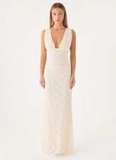 Aarin Lace Maxi Dress - Cream