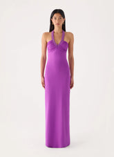 Yamila Beaded Strap Maxi Dress - Purple
