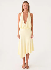 Ignite It Midi Dress - Lemon