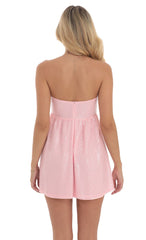 Sequin Babydoll Dress in Pink