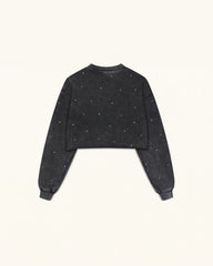 Candy Resin Heart Sweatshirt - Black