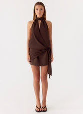 Power Up Mini Dress - Rose Taupe