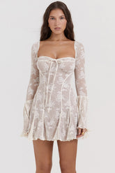 Vintage Cream Lace Corset Dress