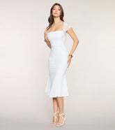 Carolyn Crepe Midi Formal Dress