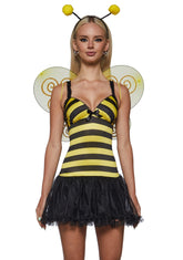 Y2K Bumble Bee Mini Dress Costume