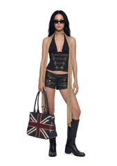 Military Parade Halter Corset Top
