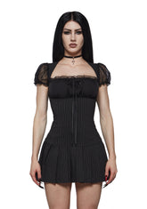 Sabrina Pinstripe Short Sleeve Mini Dress